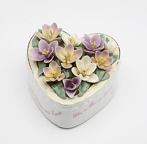 Porcelain Grandmother Heart Music Box 