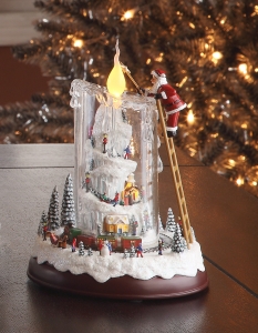 Santa Mountain Top Candle Music Box