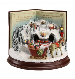 Santa Book Village Music Box