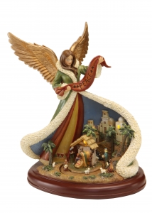 Revolving Nativity Angel Scene Music Box