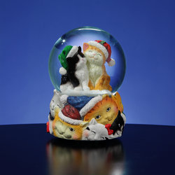 Christmas Cats Musical Snow Globe #50544