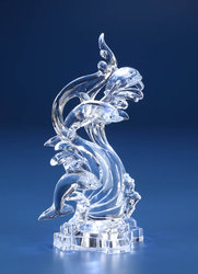 Dolphin Wave Acrylic Figurine #IC94007