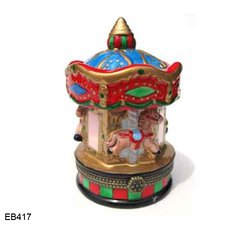 Carousel Limoge Style Trinket Box #417