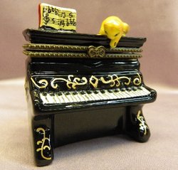 Upright Piano Limoge Style Trinket Box #632