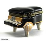 Black Baby Grand Piano Limoge Style Trinket Box #316bk